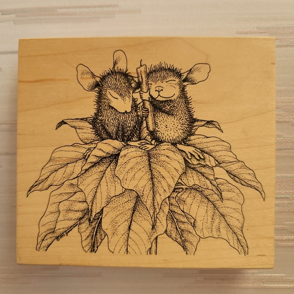Stampabilities House-Mouse  Silent Mice Wooden Mounted Rubber Stamp No. 276 - Picture 2 of 16